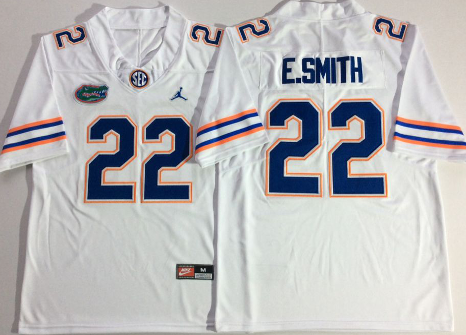 NCAA Men Jordan Florida Gators White #22 E.SMITH->ncaa teams->NCAA Jersey